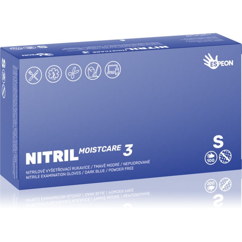 Espeon Nitril Moistcare3 Dark Blue нитрилни ръкавици без пудра с хидратиращ ефект размер S