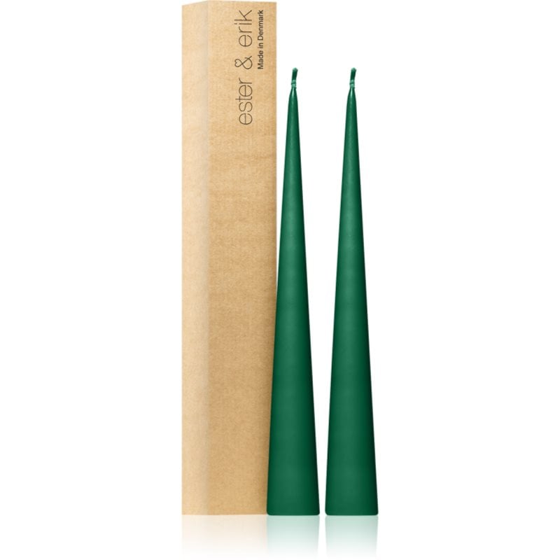 ester & erik cone candles marble green (no. 58) свещ 2x37 см
