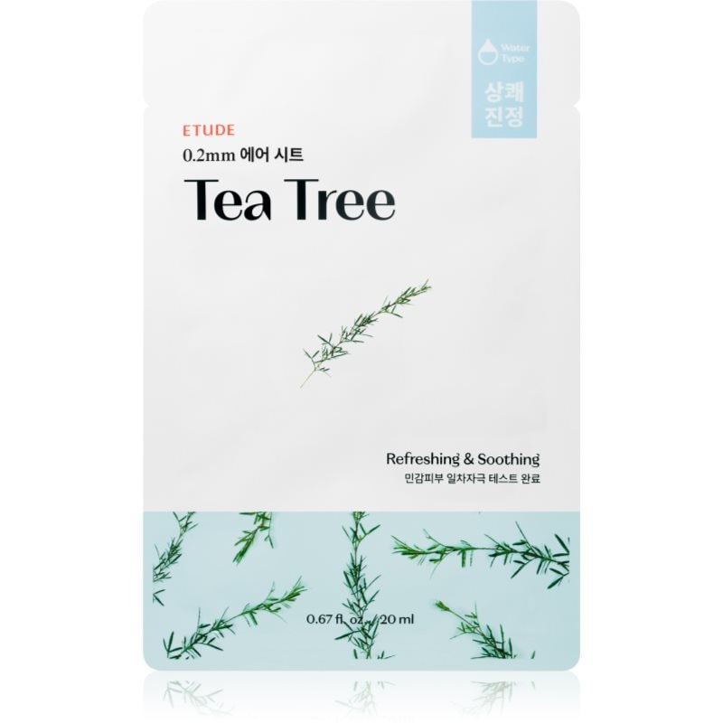 ETUDE 0.2 Therapy Air Mask Tea Tree успокояваща платнена маска с освежаващ ефект - Грижа за лице - Сравни цени от 1 магазин с безплатна доставка