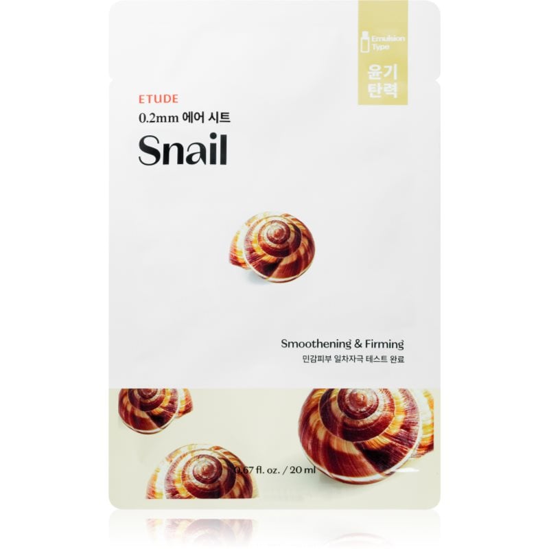 ETUDE 0.2 Therapy Air Mask Snail изгаждаща платнена маска с екстракт от охлюв