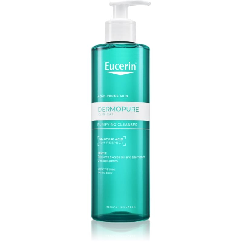 Eucerin DermoPure Clinical Purifying Cleanser дълко почистващ гел за мазна кожа склонна към акне
