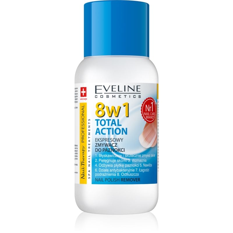 Eveline Cosmetics Nail Therapy Professional лакочистител без ацетон 8 в 1