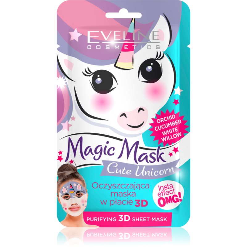 Eveline Cosmetics Magic Mask Cute Unicorn текстилна 3D дълбоко почистваща маска - Грижа за лице - Сравни цени от 1 магазин с безплатна доставка