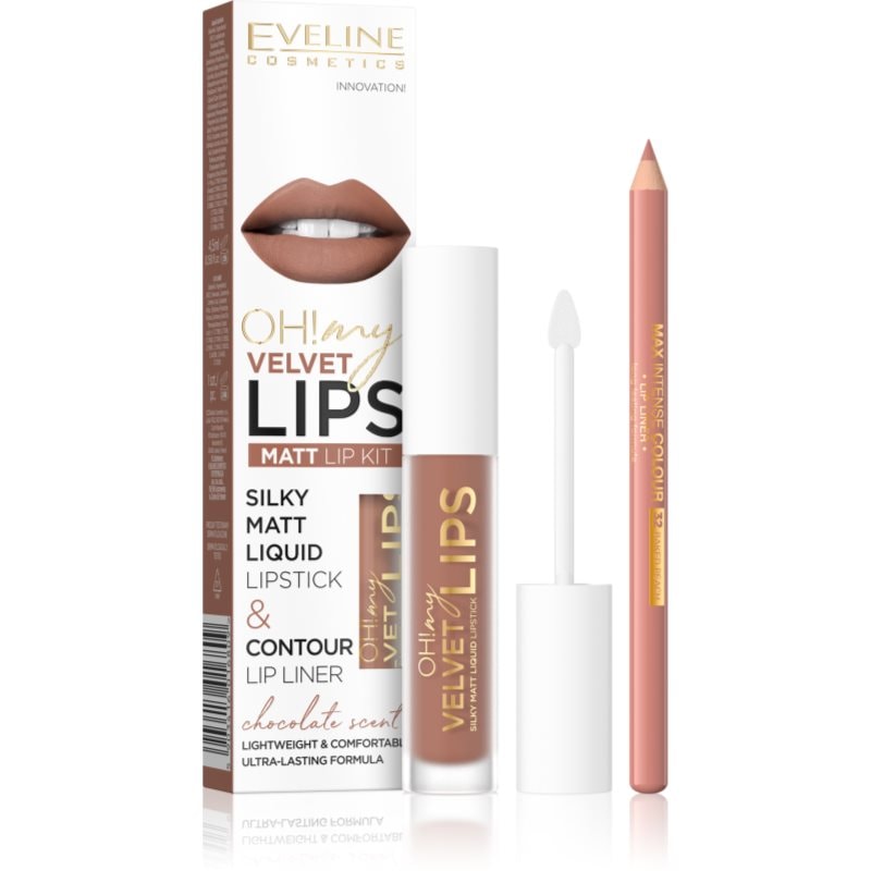Eveline Cosmetics OH! my LIPS Velvet комплект за устни 14 Choco Truffle - Комплект - Сравни цени от 1 магазин с безплатна доставка