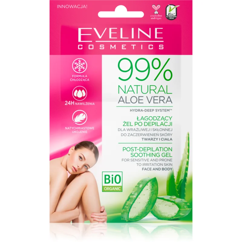 Eveline Cosmetics 99% Natural Aloe Vera успокояващ гел след депилация 2x - Грижа за тяло - Сравни цени от 1 магазин с безплатна доставка
