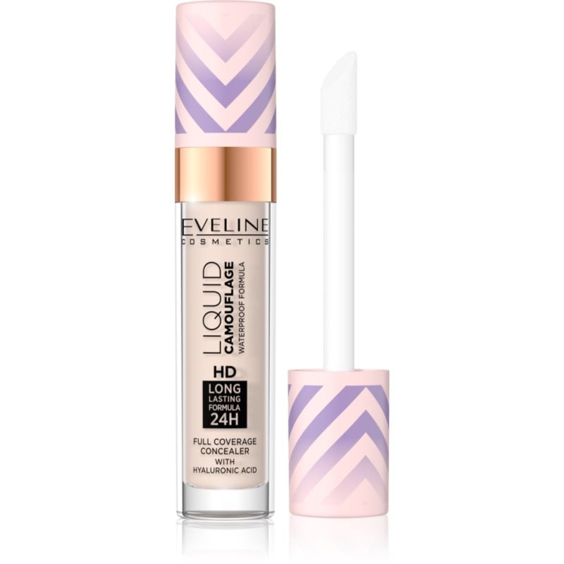Eveline Cosmetics Liquid Camouflage водоустойчив коректор с хиалуронова киселина цвят 01 Light Porcelain 7.