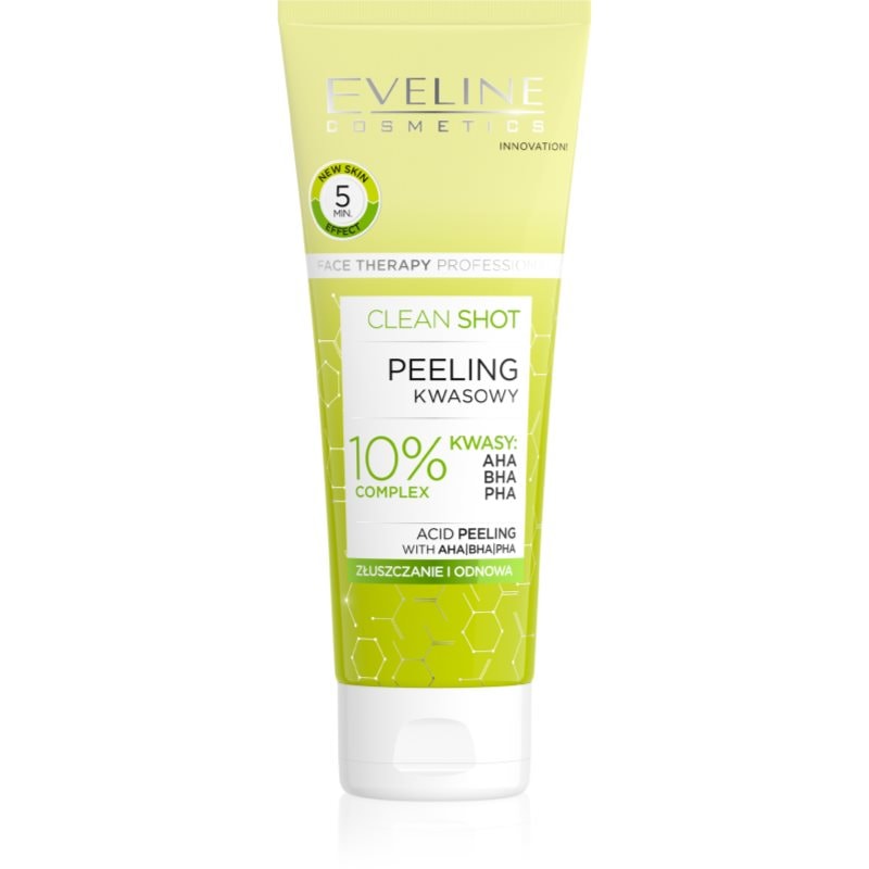 Eveline Cosmetics Clean Shot 10% Complex of AHA, BHA and PHA фин пилинг против несъвършенства на кожата - Грижа за лице - Сравни цени от 1 магазин с безплатна доставка