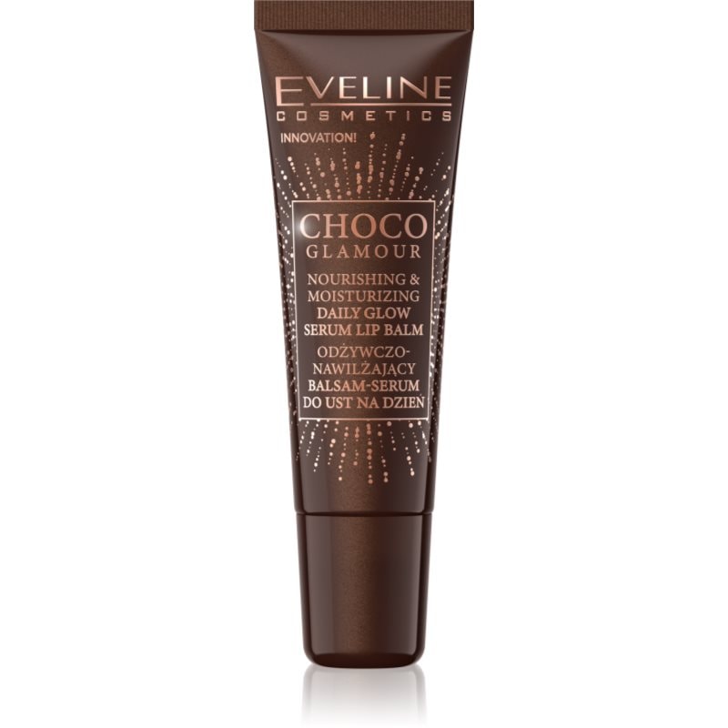 Eveline Cosmetics Eveline Cosmetics Choco Glamour подхранващ и хидратиращ балсам за устни - Унисекс парфюм 5мл - Сравни цени от 1 магазин с безплатна доставка