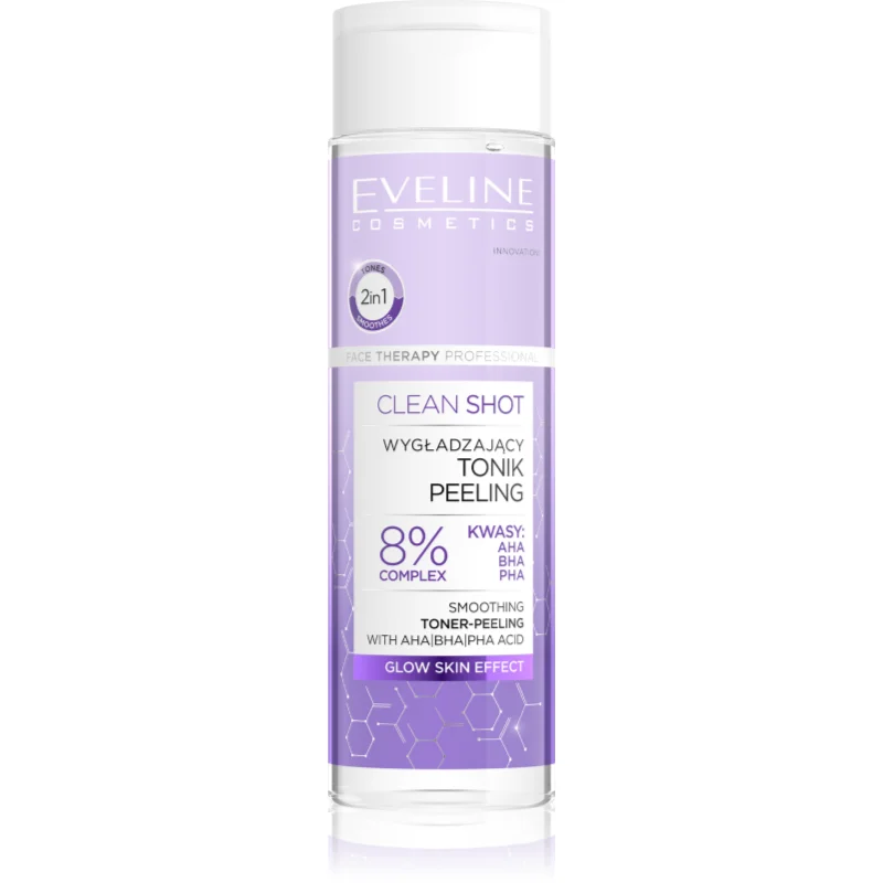 Eveline Cosmetics Clean Shot 8% Complex Of Hydroxy Acids изглаждащ тоник с пилинг ефект - Грижа за лице - Сравни цени от 1 магазин с безплатна доставка