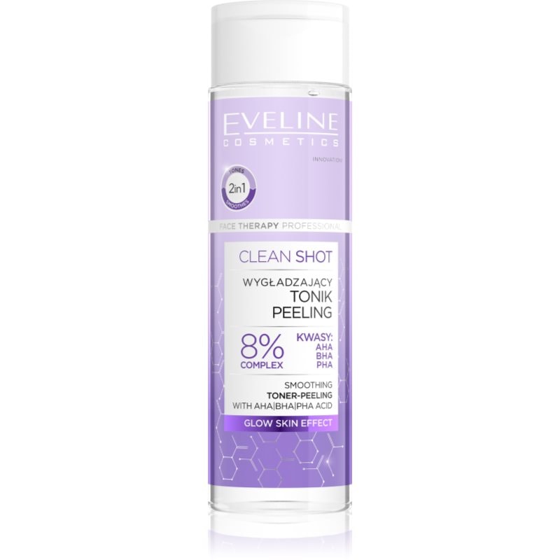 Eveline Cosmetics Clean Shot 8% Complex Of Hydroxy Acids изглаждащ тоник с пилинг ефект - Грижа за лице - Сравни цени от 1 магазин с безплатна доставка