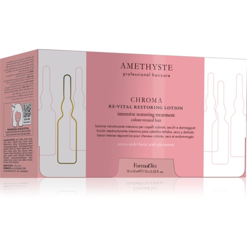 FarmaVita FarmaVita Amethyste Chroma копринена регенерираща грижа за ядисана коса 10x - Унисекс парфюм 10мл - Сравни цени от 1 магазин с безплатна доставка