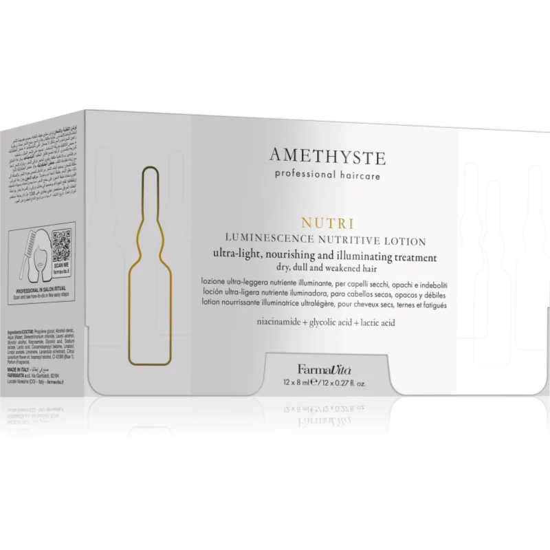 FarmaVita Amethyste Hydrate ампули за хидратация и блясък 12x - Грижа за коса - Сравни цени от 1 магазин с безплатна доставка