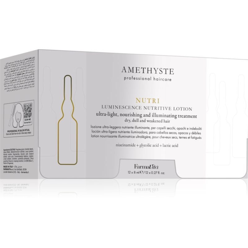 FarmaVita Amethyste Hydrate ампули за хидратация и блясък 12x - Грижа за коса - Сравни цени от 1 магазин с безплатна доставка