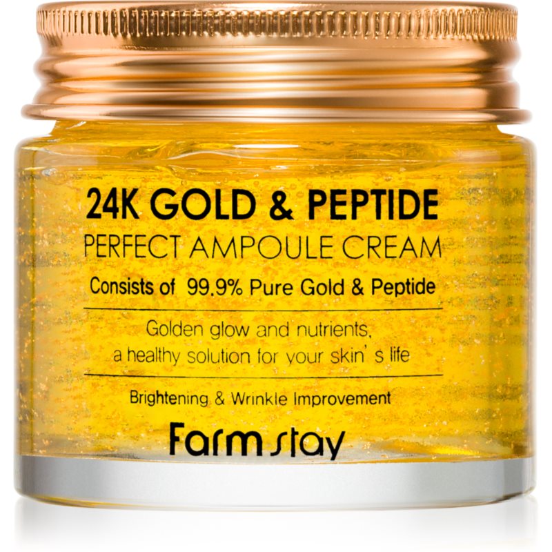 Farmstay Farmstay 24K Gold & Peptide Perfect Ampoule Cream хидратиращ крем против стареене на кожата - Унисекс парфюм 80мл - Сравни цени от 1 магазин с безплатна доставка