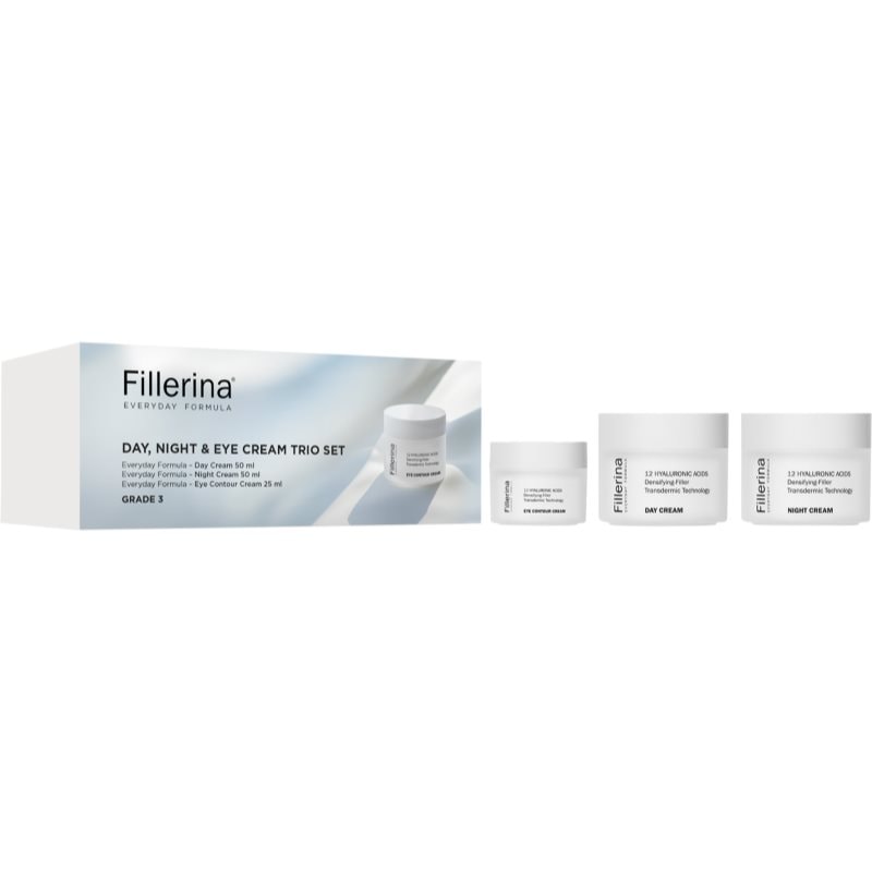 Fillerina Fillerina Everyday Formula Day, Night & Eye Cream Trio Set комплект против бръчки за жени - Дамски парфюм - Сравни цени от 1 магазин с безплатна доставка