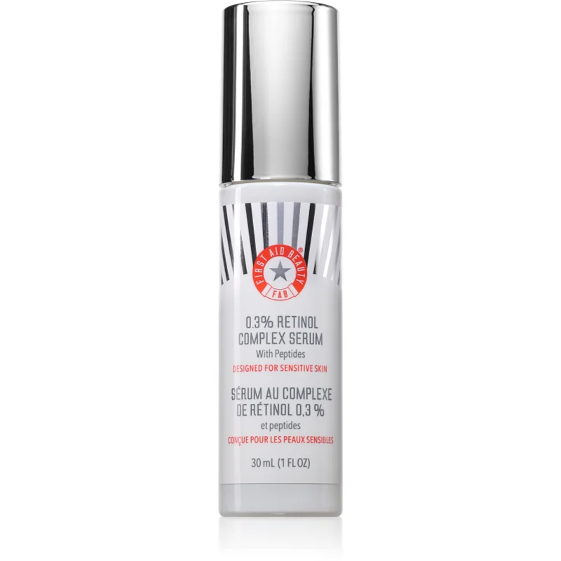 First Aid Beauty 0.3% Retinol Complex Serum ретинолов серум против бръчки с пептиди за чувствителна кожа на лицето