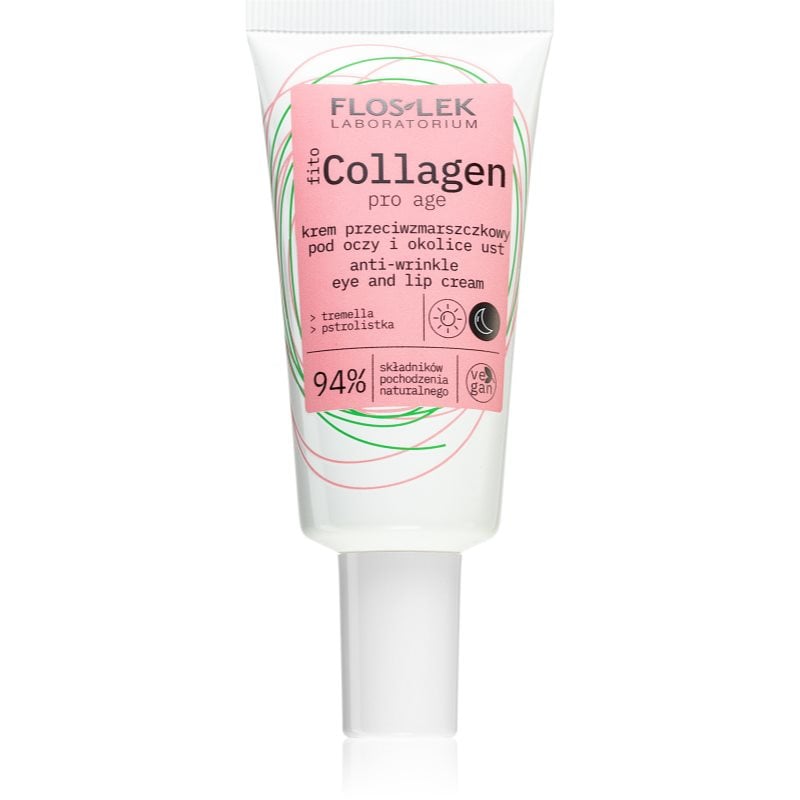 FlosLek Laboratorium Fito Collagen дневен и нощен крем против бръчки за контура около очите и устните