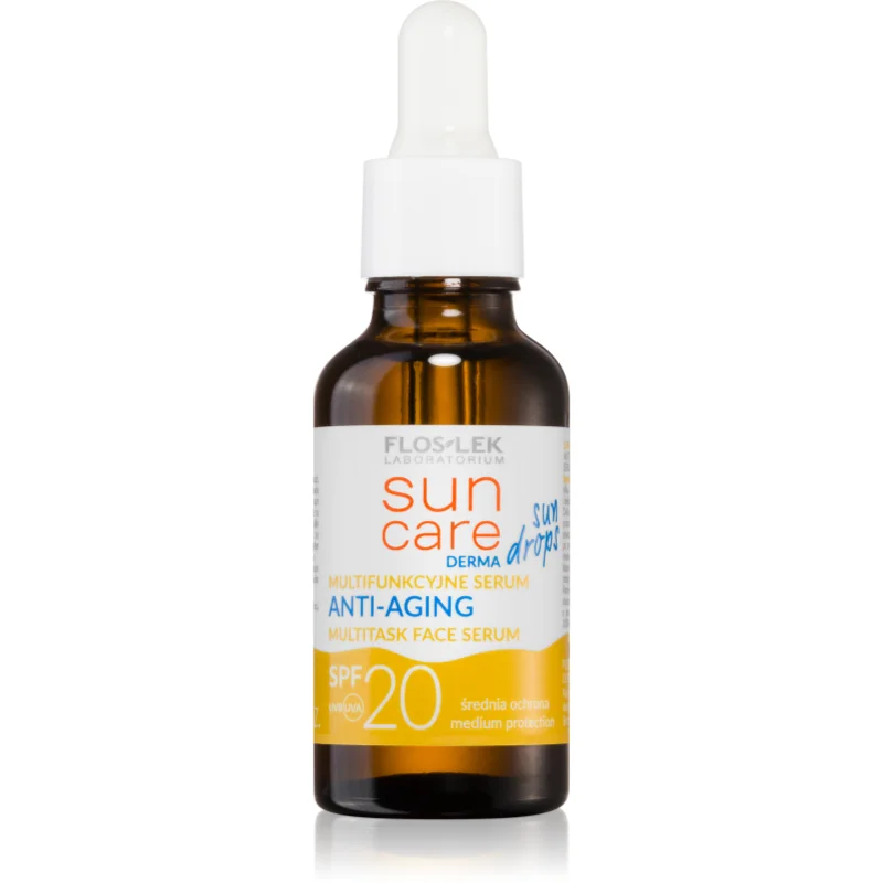 FlosLek Laboratorium Sun Care Derma Sun Drops защитен серум с анти-бръчков ефект SPF 20