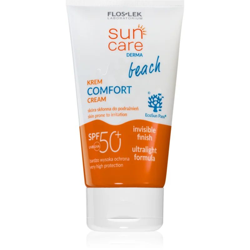 FlosLek Laboratorium Sun Care Derma Beach лек защитен крем за лице SPF 50+ - Грижа за тяло - Сравни цени от 1 магазин с безплатна доставка