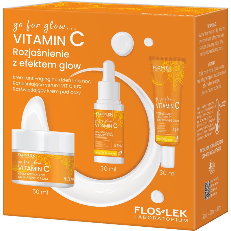 FlosLek Laboratorium Go For Glow Vitamin C подаръчен комплект за озаряване на лицето - Комплект - Сравни цени от 1 магазин с безплатна доставка