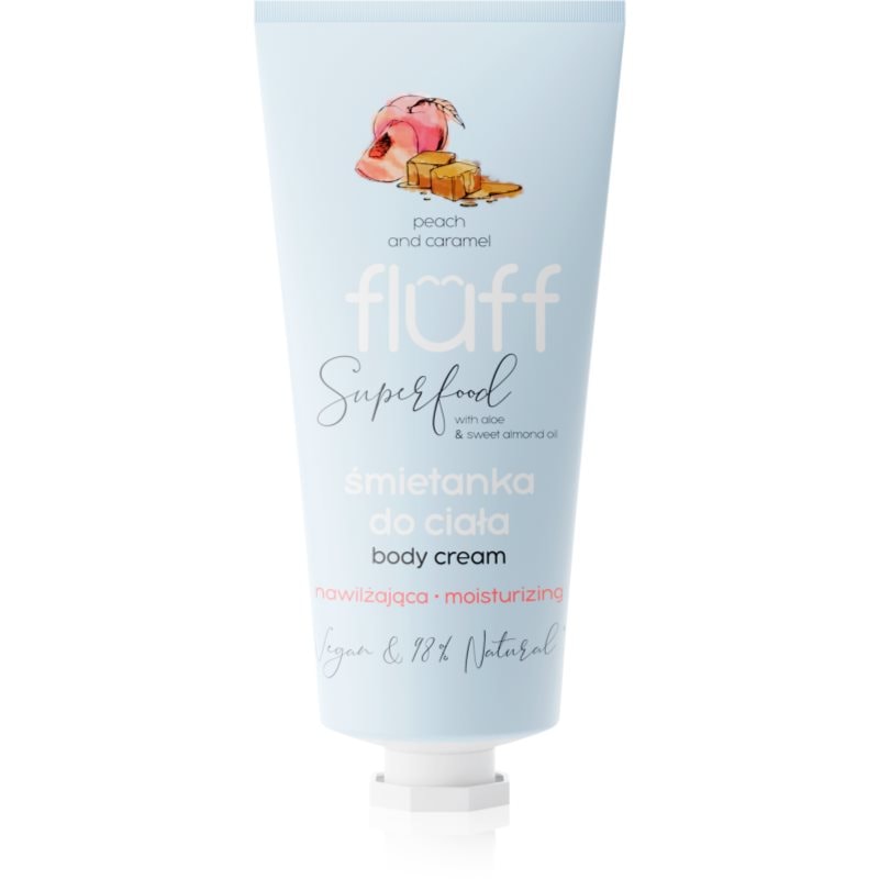 Fluff Fluff Superfood Peach & Caramel хидратиращ лосион за тяло Aloe & Sweet Almond Oil - Унисекс парфюм 150мл - Сравни цени от 1 магазин с безплатна доставка