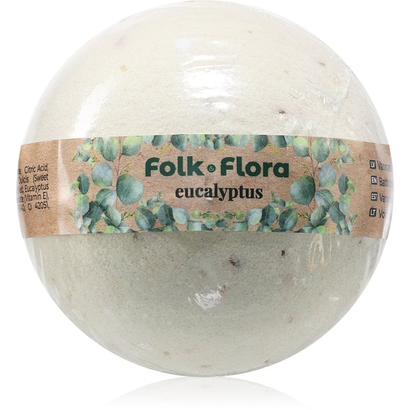 Folk & Flora Eucalyptus бомбичка за вана с успокояващ ефект