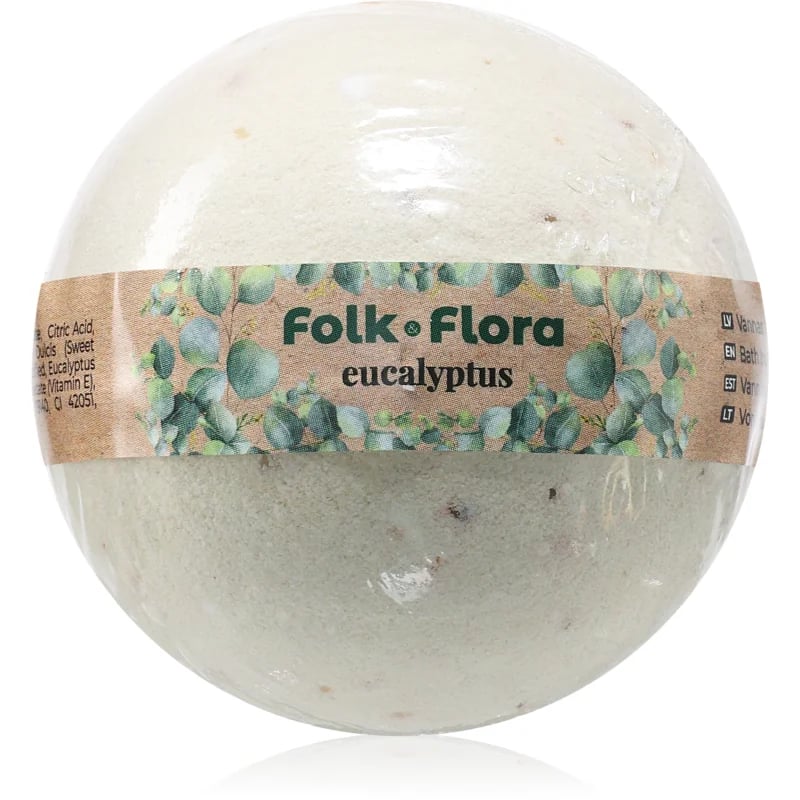 Folk & Flora Eucalyptus бомбичка за вана с успокояващ ефект