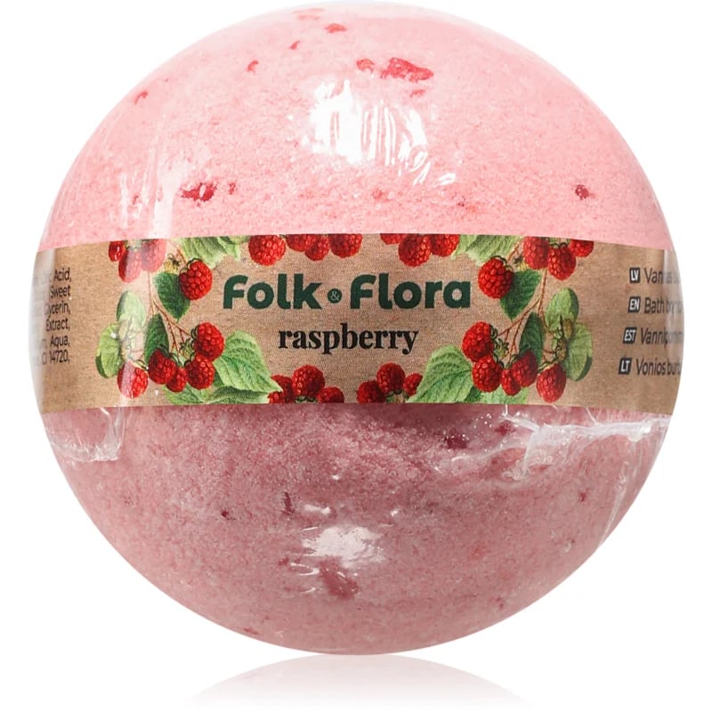 Folk & Flora Raspberry бомбичка за вана