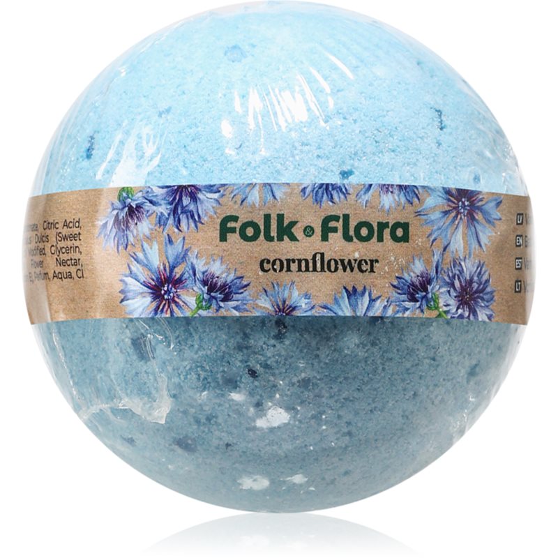 Folk & Flora Cornflower бомбичка за вана - Грижа за тяло - Сравни цени от 1 магазин с безплатна доставка