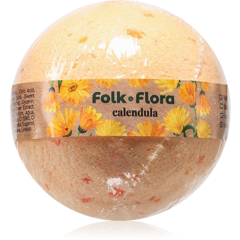 Folk & Flora Calendula пенлива топка за вана с невен
