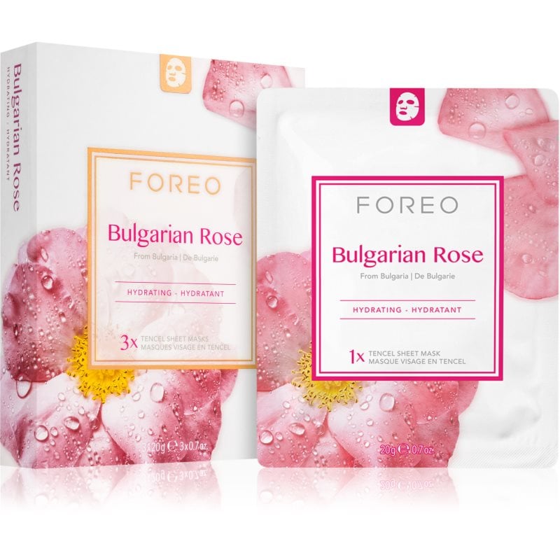 FOREO Farm to Face Sheet Mask Bulgarian Rose хидратираща платнена маска 3x