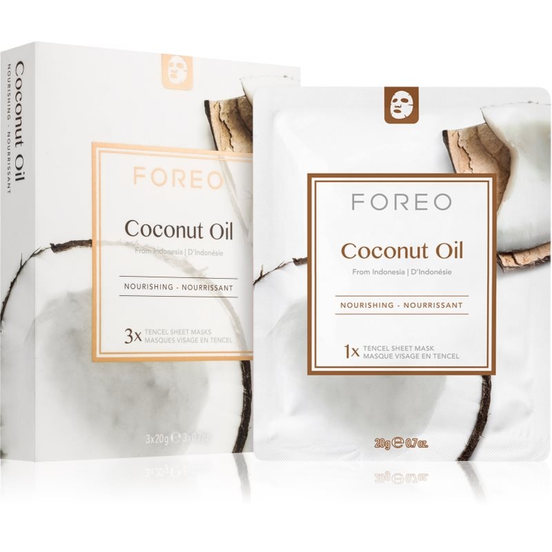 FOREO Farm to Face Sheet Mask Coconut Oil подхранваща платнена маска 3x - Грижа за лице - Сравни цени от 1 магазин с безплатна доставка