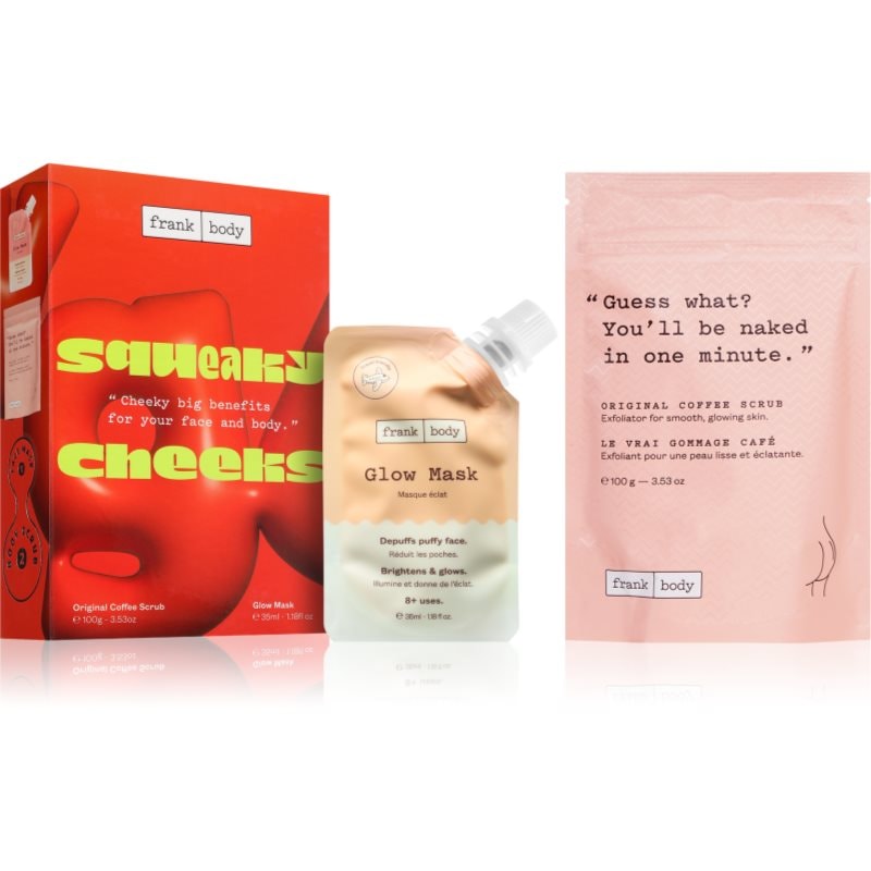 Frank Body Frank Body Squeaky Cheeks комплект за мека и гладка кожа - Унисекс парфюм - Сравни цени от 1 магазин с безплатна доставка