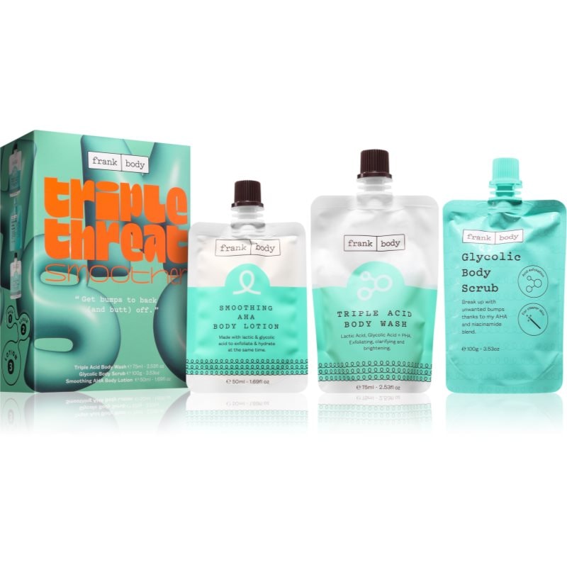 Frank Body Triple Threat Smoother комплект за мека и гладка кожа - Комплект - Сравни цени от 1 магазин с безплатна доставка