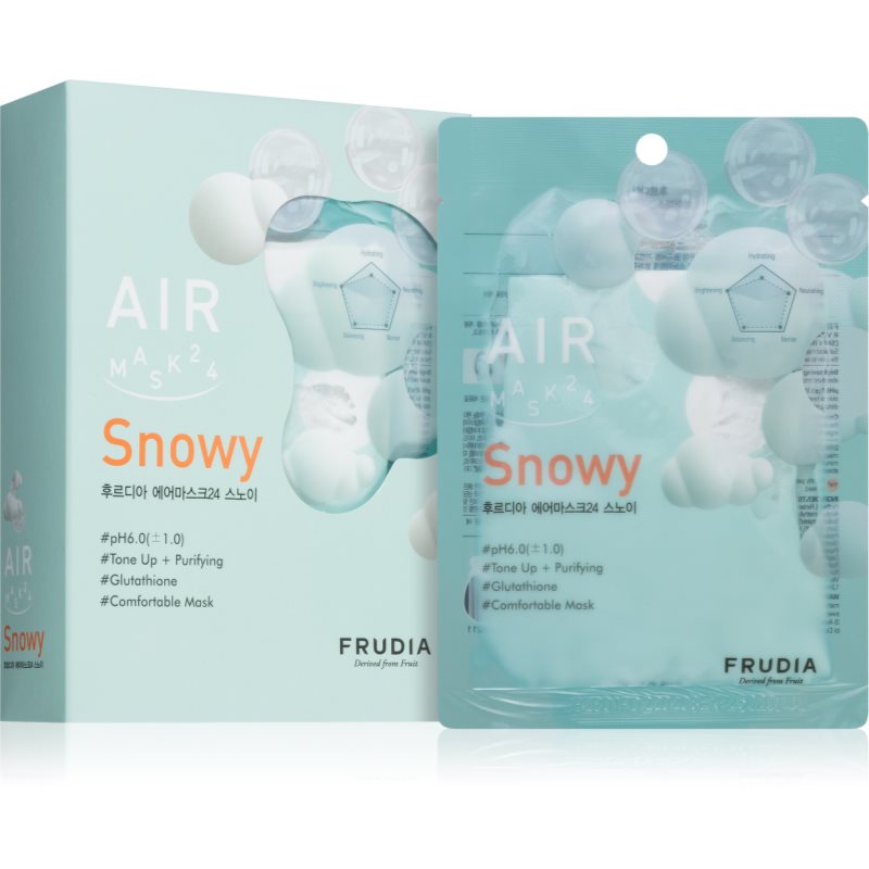 Frudia Frudia AIR Snowy платнена маска да уеднакви цвета на кожата - Унисекс парфюм 25мл - Сравни цени от 1 магазин с безплатна доставка