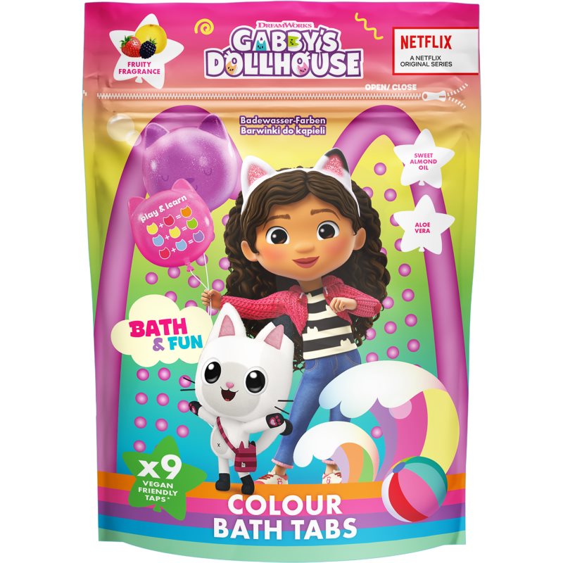 Gabby's Dollhouse Colour Bath Tabs цветни разтворими таблети за вана 3y+ - Грижа за тяло - Сравни цени от 1 магазин с безплатна доставка