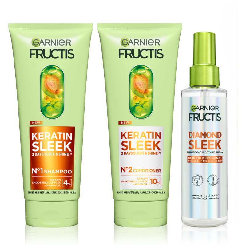 Garnier Fructis Sleek Routine комплект за суха коса - Комплект - Сравни цени от 1 магазин с безплатна доставка