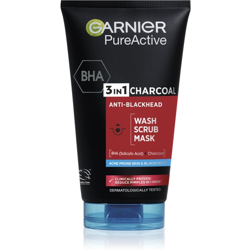 Garnier Garnier Pure Active черна маска за лице против черни точки и акне с активен въглен 3в1 - Унисекс парфюм 150мл - Сравни цени от 1 магазин с безплатна доставка
