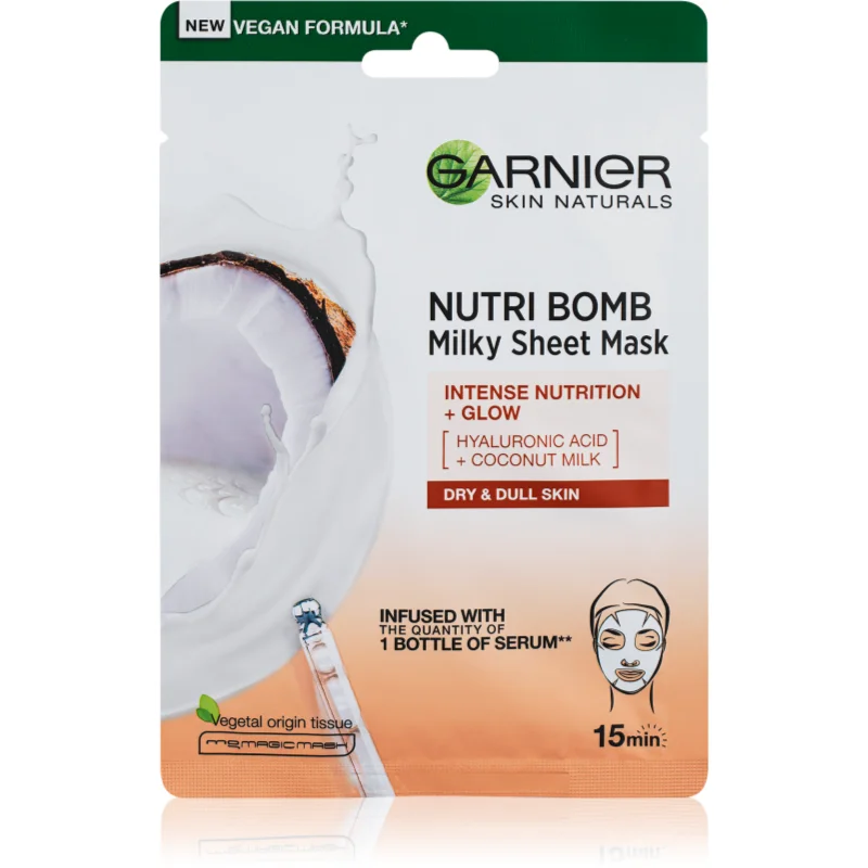 Garnier Skin Naturals Nutri Bomb подхранваща платнена маска за озаряване на лицето