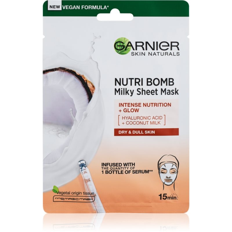Garnier Garnier Skin Naturals Nutri Bomb подхранваща платнена маска за озаряване на лицето - Унисекс парфюм 28мл - Сравни цени от 1 магазин с безплатна доставка