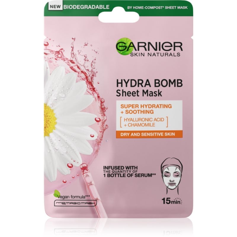 Garnier Skin Naturals Moisture+Comfort силно хидратираща успокояваща платнена маска за суха до чувствителна кожа 28 гр.