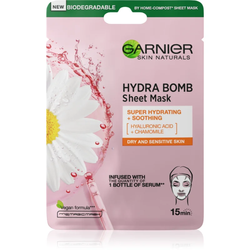 Garnier Skin Naturals Moisture+Comfort силно хидратираща успокояваща платнена маска за суха до чувствителна кожа