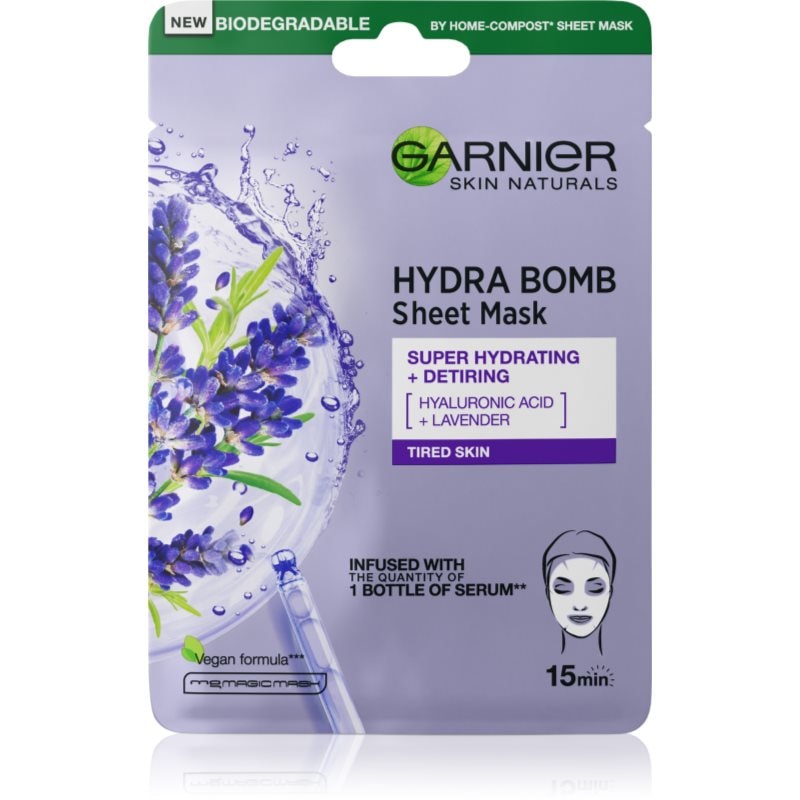 Garnier Hydra Bomb платнена маска с силно хидратиращ и подхранващ ефект - Грижа за лице - Сравни цени от 1 магазин с безплатна доставка