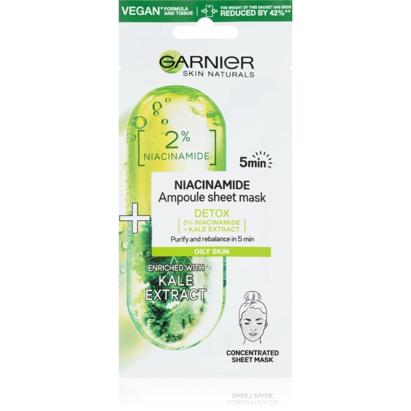 Garnier Skin Naturals Ampoule Sheet Mask платнена маска с почистващ и освежаващ ефект