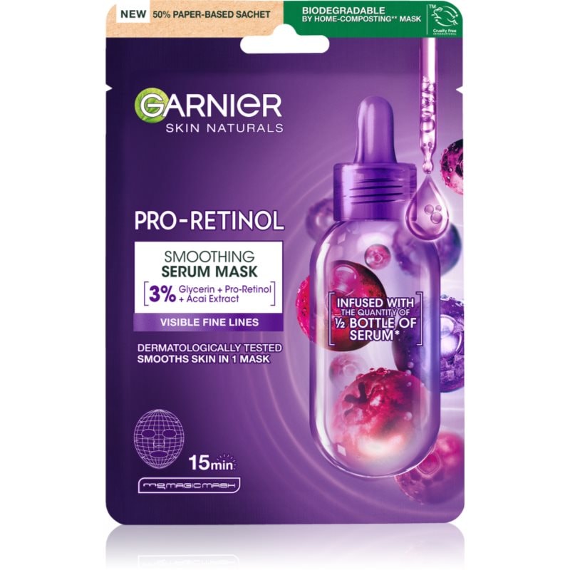Garnier Skin Naturals Pro-Retinol изгаждаща платнена маска - Грижа за лице - Сравни цени от 1 магазин с безплатна доставка