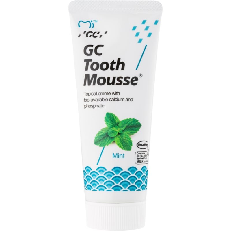 GC GC Tooth Mousse реминализиращ защитен крем за чувствителни зъби без флуорид вкус Mint - Унисекс парфюм 35мл - Сравни цени от 1 магазин с безплатна доставка