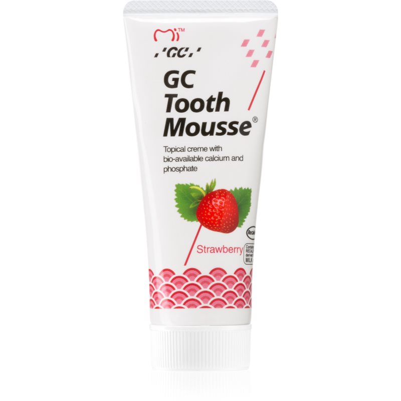 GC GC Tooth Mousse реминализиращ защитен крем за чувствителни зъби без флуорид вкус Strawberry - Унисекс парфюм 35мл - Сравни цени от 1 магазин с безплатна доставка