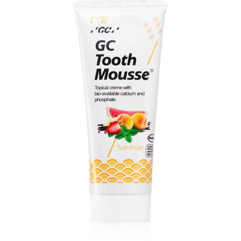 GC GC Tooth Mousse реминализиращ защитен крем за чувствителни зъби без флуорид вкус Tutti Frutti - Унисекс парфюм 35мл - Сравни цени от 1 магазин с безплатна доставка