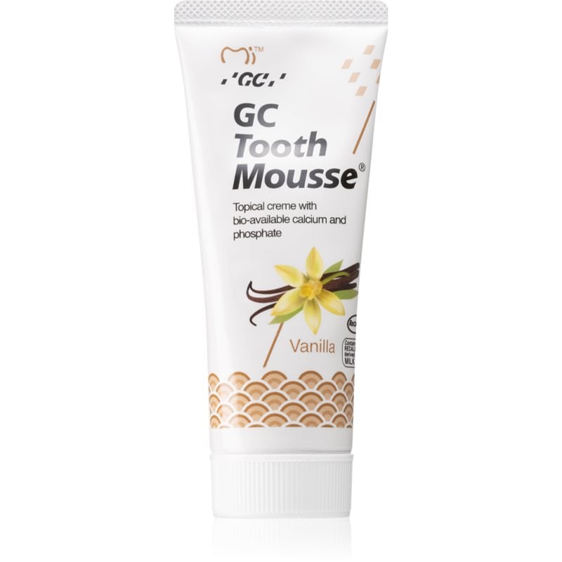 GC Tooth Mousse реминализиращ защитен крем за чувствителни зъби без флуорид вкус Vanilla