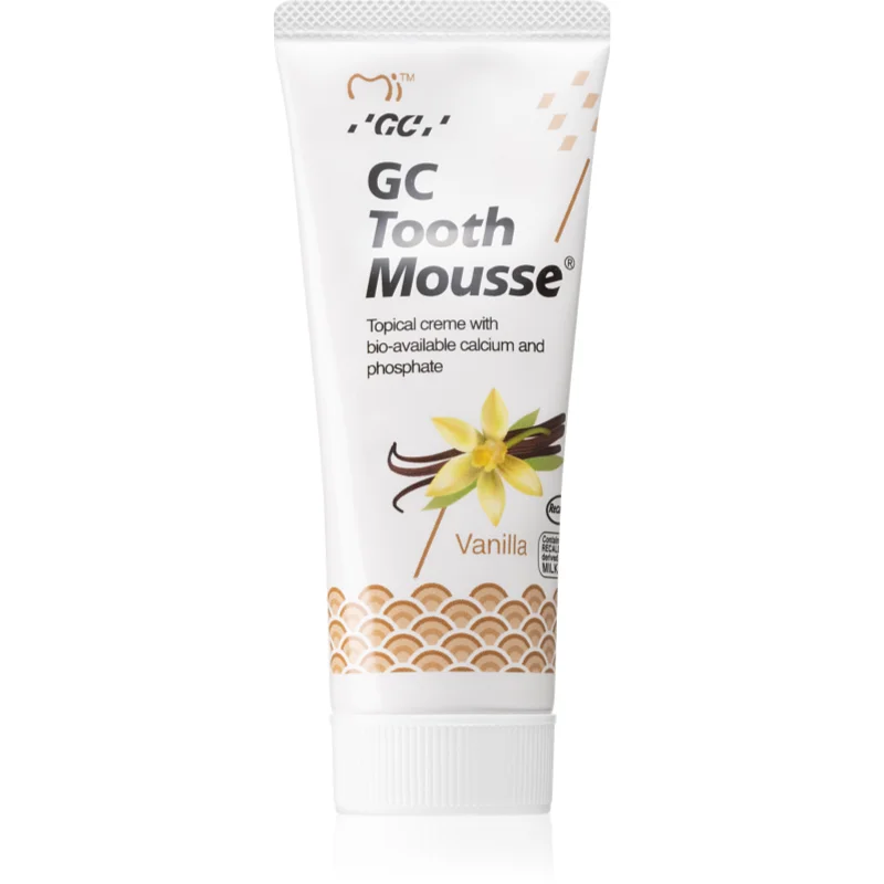 GC Tooth Mousse реминализиращ защитен крем за чувствителни зъби без флуорид вкус Vanilla